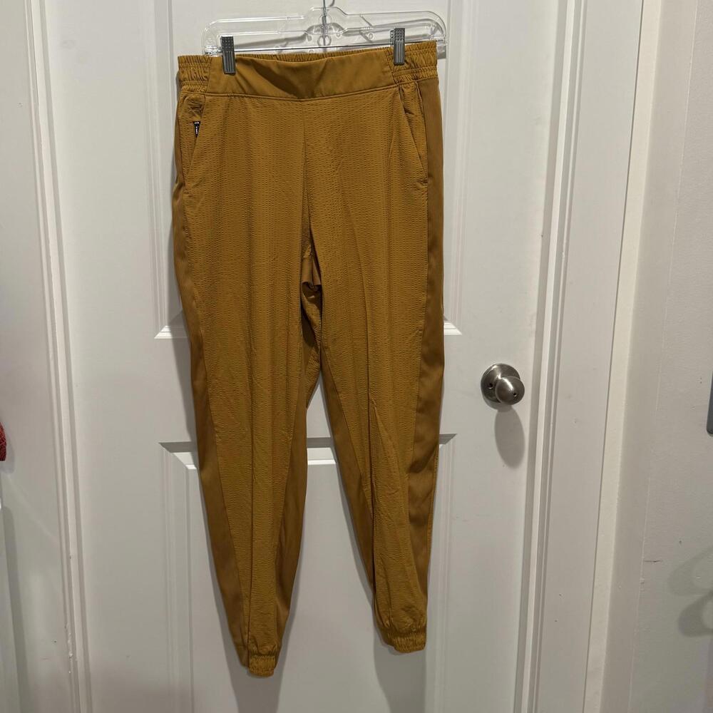 Athleta Mustard Yellow Textured Brooklyn Jogger Size 8 Women's